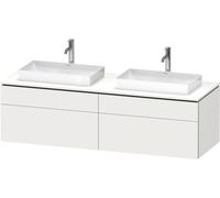 Lavabo consola Duravit L-Cube, suspendido, incluye placa de consola, 4 extraíbles, para dos lavabos, 1620x482x550mm, LC4873B84840000, Color: Decoración blanco supermate
