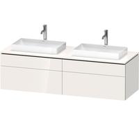 Lavabo consola Duravit L-Cube, suspendido, incluye placa de consola, 4 extraíbles, para dos lavabos, 1620x482x550mm, LC4873B22220000, Color: Decoración blanca de alto brillo