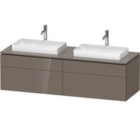 Lavabo consola Duravit L-Cube, suspendido, incluye placa de consola, 4 extraíbles, para dos lavabos, 1620x482x550mm, LC4873B89890000, Color: Laca de color gris franela de alto brillo