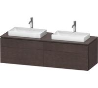 Lavabo consola Duravit L-Cube, suspendido, incluye placa de consola, 4 extraíbles, para dos lavabos, 1620x482x550mm, LC4873B72720000, Color: roble oscuro cepillado chapa de madera auténtica