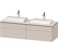 Lavabo consola Duravit L-Cube, suspendido, incluye placa de consola, 4 extraíbles, para dos lavabos, 1620x482x550mm, LC4873B83830000, Color: Decoración supermate color topo