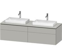 Lavabo consola Duravit L-Cube, suspendido, incluye placa de consola, 4 extraíbles, para dos lavabos, 1620x482x550mm, LC4873B07070000, Color: DecoraciÃ³n gris hormigÃ³n mate