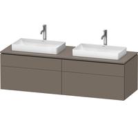 Lavabo consola Duravit L-Cube, suspendido, incluye placa de consola, 4 extraíbles, para dos lavabos, 1620x482x550mm, LC4873B90900000, Color: Flanela Gris seda lacado mate