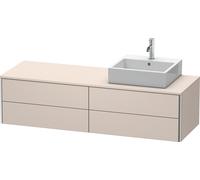 Lavabo consola Duravit XSquare, suspendido, 4 cajones, lavabo a la derecha, 1600x400x548mm, XS4914R8383, Color: Decoración supermate color topo