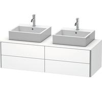 Lavabo consola Duravit XSquare, suspendido, para dos lavabos, 4 cajones, 1400x400x548mm, XS4916B8484, Color: Decoración blanco supermate