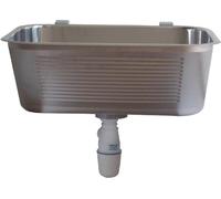 Lavabo de acero inoxidable, dimensiones 530 x 430 x 220 mm, capacidad de 40 litros