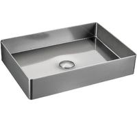 Lavabo de acero inoxidable Sapho AURUM, 50x35,2 cm, con desagüe incluido, acabado en acero inoxidable mate