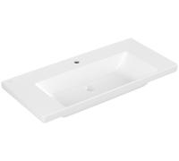 Villeroy & Boch Subway 3.0 - Lavabo 100x47 cm, sin rebosadero, orificio para grifería, CeramicPlus, Stone White 4A70A2RW