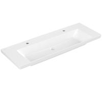 Lavabo de armario Subway 3.0 de Villeroy & Boch, 2 agujeros para grifo, sin rebosadero, sin pulir, 1300x475mm, 4A70D101, Color: blanco-alpino
