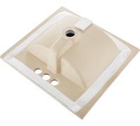 Lavabo de baño semiempotrado, rectangular, de cerámica blanca, con rebosadero y 3 orificios para grifo, ideal para encastrar en muebles de baño modernos, adecuado para espacios pequeños. Dimensiones: