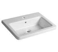 Lavabo de cerámica cuadrado Sapho CITY, 60x45 cm, color blanco