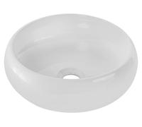 Lavabo de cerámica, forma redonda, 36x36 cm, color blanco brillante