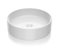 Lavabo De Cerámica Minimalista Redondo Para Baño - Lavabo De Encimera De Borde Fino - Ideal Para Tocador, Baño De Invitados Y Lavabo.