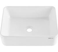 Lavabo de cerámica moderno, 19" x 14.7", para encimera de tocador de baño, color blanco
