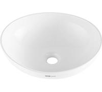 Lavabo de cerámica moderno, rectangular, de 16" x 13.4", para encimera de baño, color blanco