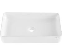 Lavabo de cerámica moderno, rectangular, de 24 x 13,8 pulgadas, para encimera de tocador de baño, color blanco