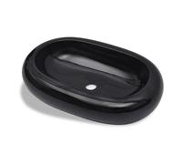 Lavabo de cerámica negro ovalado
