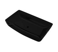 vidaXL Lavabo de cerámica rectangular negro