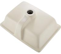 Lavabo de cerámica rectangular blanco, de 400 x 305 mm, para encastrar debajo de la encimera, con orificio de desbordamiento, ideal para lavamanos modernos en baños con espacio limitado