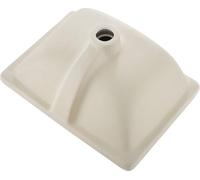 Lavabo de cerámica rectangular blanco, de 460 x 330 mm, para encastrar debajo de la encimera, con orificio de desbordamiento, ideal para lavamanos modernos en baños con espacio limitado
