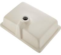 Lavabo de cerámica rectangular blanco, de 470 x 335 mm, para encastrar debajo de la encimera, con orificio de desbordamiento, ideal para lavamanos modernos en baños pequeños