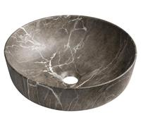 Lavabo de cerámica RONDEA, para encastrar. Diámetro: 41 cm, mármol Breccia