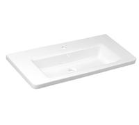 Lavabo de cerámica Sapho CITY, de forma rectangular, 100x45 cm, color blanco