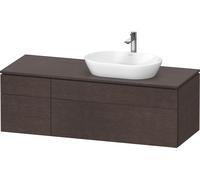 Lavabo de consola Duravit L-Cube, suspendido, incluye placa de consola, 2 extraíbles, 2 cajones, lavabo derecha, 1420x482x550mm, LC4875072720000, Color: roble oscuro cepillado chapa de madera auténtic