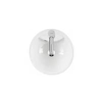 Lavabo de diseño circular encastrado de 41 cm en acabado blanco moderno Anna de Unisan - Con sifón