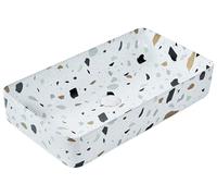 Lavabo de encimera baño cerámica efecto terrazo rectangular blanco 51 x 34 cm Nules