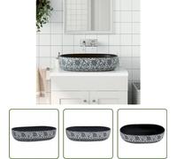 Lavabo de encimera oval, color y azul, de la marca Living Store, con dimensiones de 59x40x14 cm, fabricado en cerámica