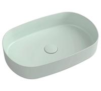 Lavabo de encimera oval Isvea INFINITY, 55x36 cm, color verde menta