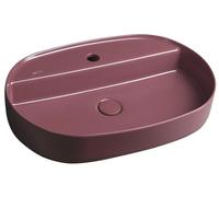 Lavabo de encimera oval Isvea INFINITY, 60x40 cm, color rojo burdeos mate