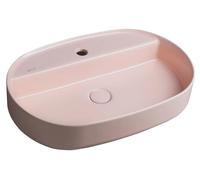 Lavabo de encimera oval Isvea INFINITY, 60x40 cm, color rosa salmón