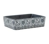 vidaXL Lavabo de encimera rectangular cerámica negro/azul 46 x 35,5 x 13 cm