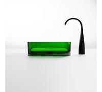 Lavabo de encimera Steinberg Serie 489, rectangular, de poliresina, con tapón de desagüe, 550x360x140mm, 489701032, Color: Bosque