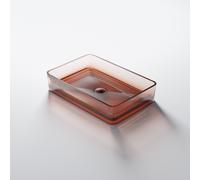 Lavabo de encimera Steinberg Serie 489, rectangular, de poliresina, con tapón de desagüe, 550x360x140mm, 489701035, Color: Albaricoque