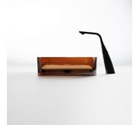 Lavabo de encimera Steinberg Serie 489, rectangular, de poliresina, con tapón de desagüe, 550x360x140mm, 489701033, Color: Granate