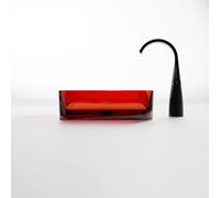 Lavabo de encimera Steinberg Serie 489, rectangular, de poliresina, con tapón de desagüe, 550x360x140mm, 489701034, Color: Ruby