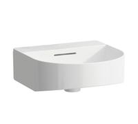 Lavabo de enjuague manual con sonar de funcionamiento, sin agujero para grifo, con rebosadero, 410x420mm, incl. tapa de válvula, incl. plantilla, blanco, H8163410001091, Color: Blanco