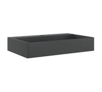 vidaXL Lavabo de fundición de mineral/mármol 60x38x11 cm Negro mate