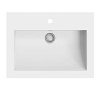 vidaXL Lavabo de granito blanco 600x450x120 mm