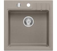 Lavabo de granito Sapho para encastrar, 1 cuba, 50x52 cm, color taupe