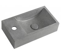 Lavabo de hormigón Sapho CREST L con desagüe, 40x22 cm, color granito
