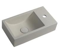 Lavabo de hormigón Sapho CREST R con desagüe, 40x22 cm, color arena