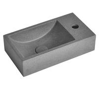 Lavabo de hormigón Sapho CREST R con desagüe, 40x22 cm, color granito