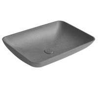Lavabo de hormigón Sapho INFRANE con desagüe, 57x37 cm, color granito