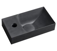 Lavabo de hormigón Sapho PICCOLINO, 30,8 x 17 cm, con grifo a la izquierda, color antracita mate