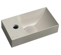 Lavabo de hormigón Sapho PICCOLINO, 30,8 x 17 cm, grifería para montaje en la izquierda, color arena mate