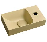 Lavabo de hormigón Sapho PICCOLINO, 30,8 x 17 cm, grifo para la derecha, color amarillo mate